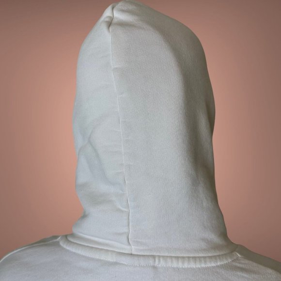 Zara Womens Crop Top Hooded Medium M White Pink Logo Sugar Baby Print Stretch - Picture 10 of 13